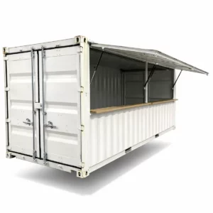 Barcontainer met verkoopluiken 20ft wit DD