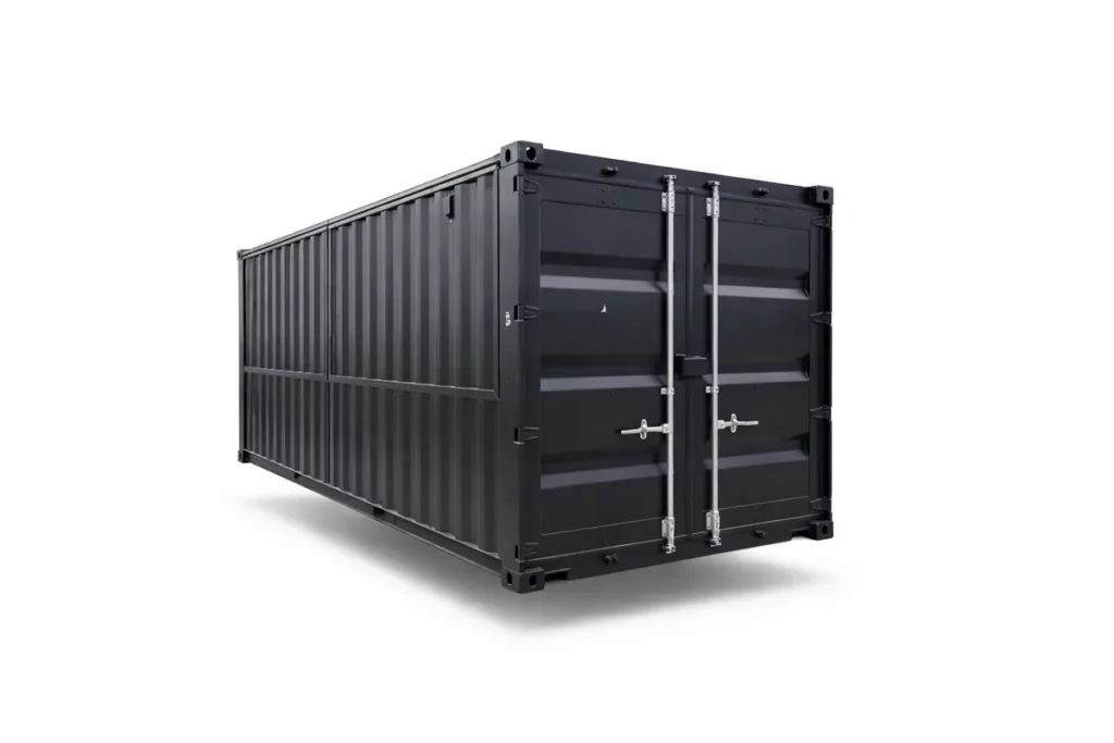 Barcontainer met verkoopluiken 20ft zwart DD