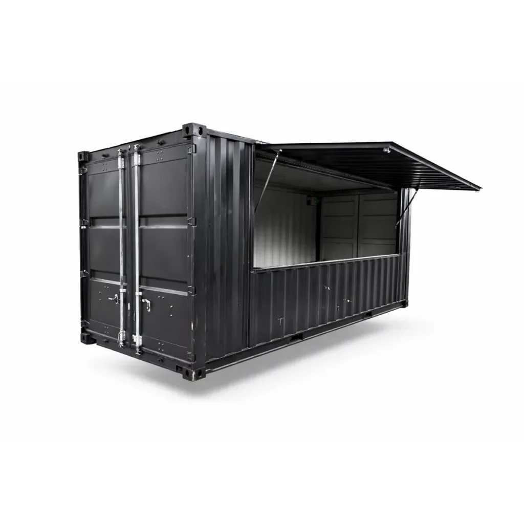 Open side barcontainer, zwart